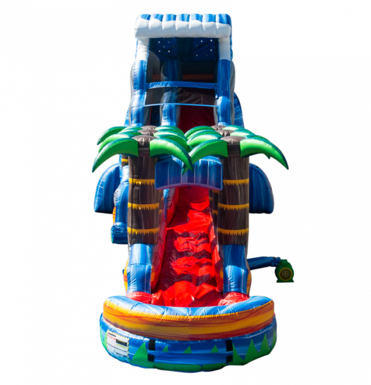 GIANT 25' FireBlast Plunge w/ Slip 'N Slide - High Rise Party Rentals