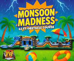 MASSIVE 65' Monsoon Madness Obstacle Course