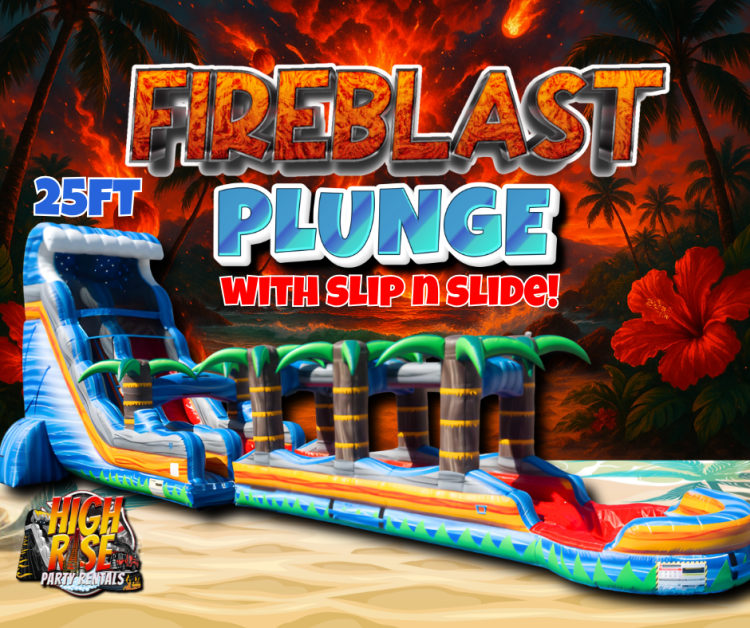 GIANT 25' FireBlast Plunge w/ Slip 'N Slide